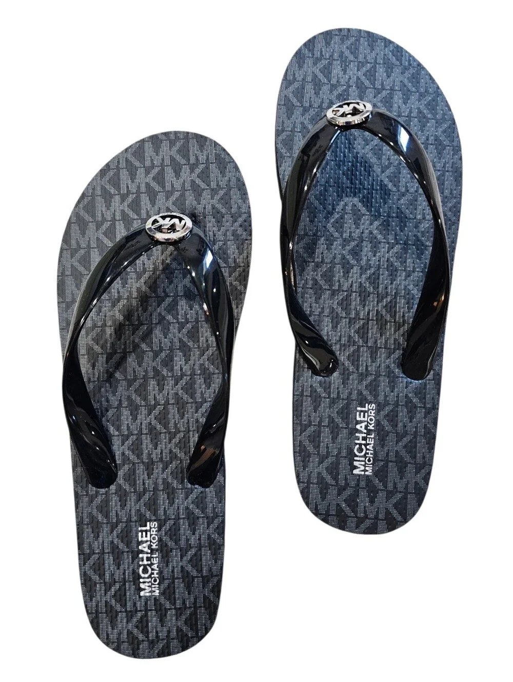 Michael Kors Mini Jet Set Print PVC Sandals, Size 8, New Without Tag